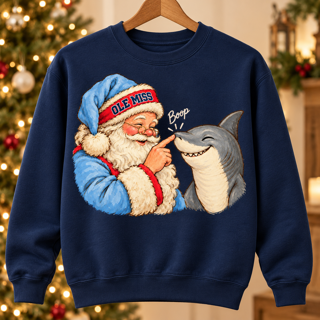 Ole Miss Santa Boop PNG | Landshark Christmas Sublimation Design