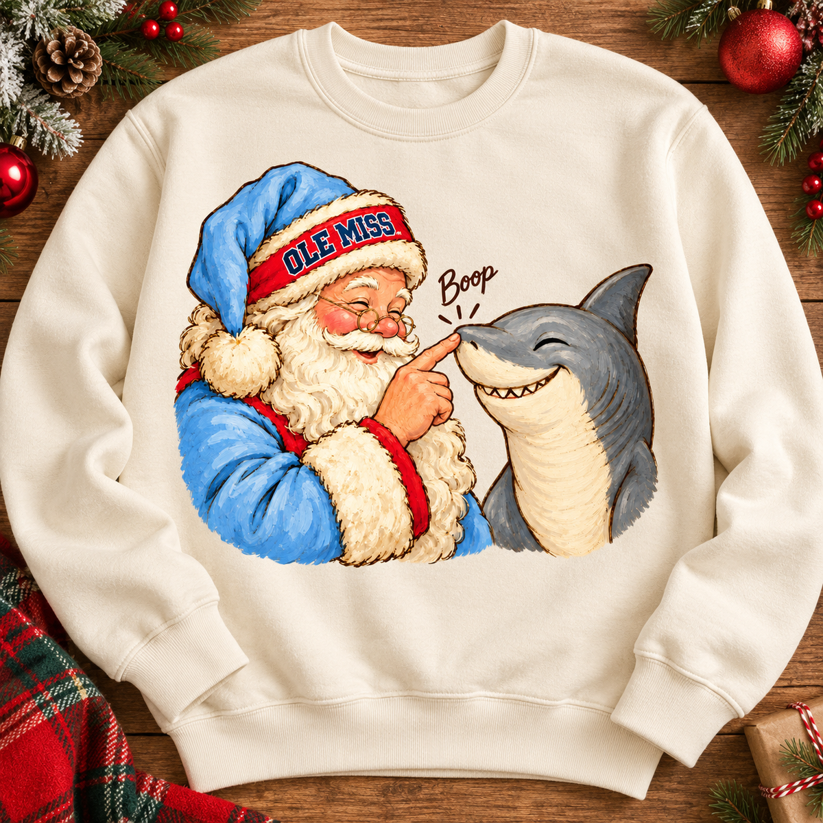 Ole Miss Santa Boop PNG | Landshark Christmas Sublimation Design