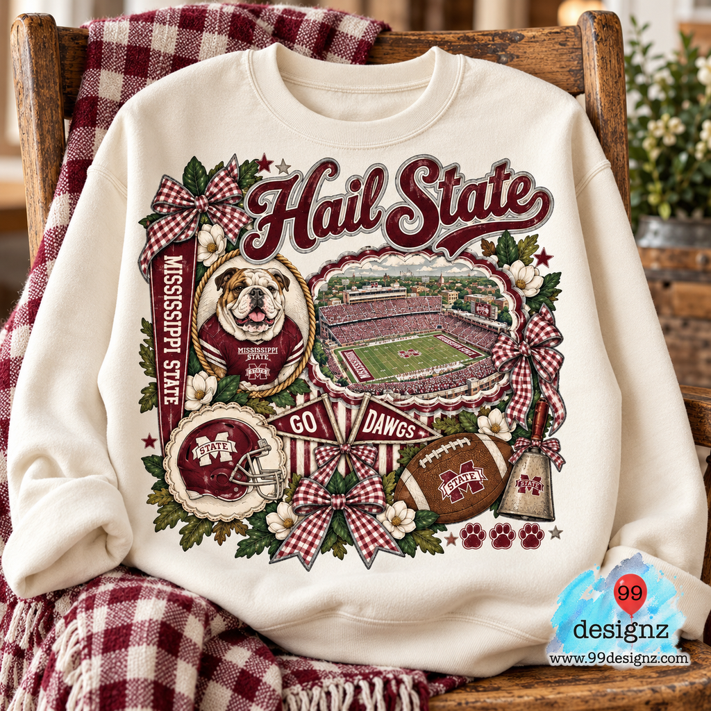 Hail State Mississippi State Football Fan PNG Digital Download