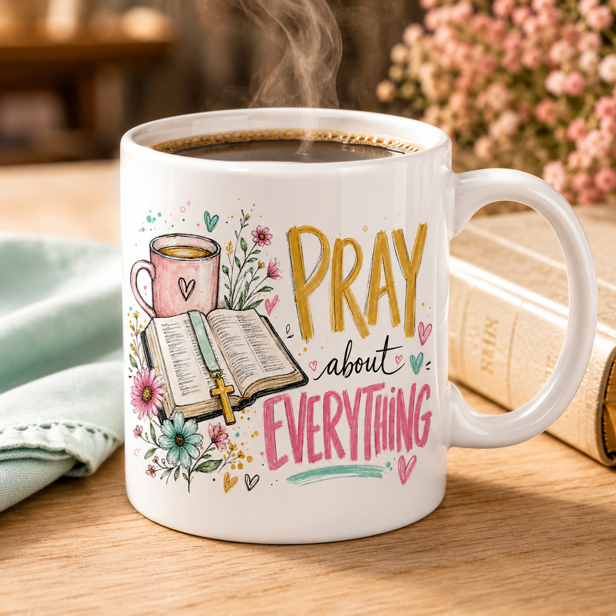 Pray About Everything PNG Design | Sublimation & DTG Digital Download