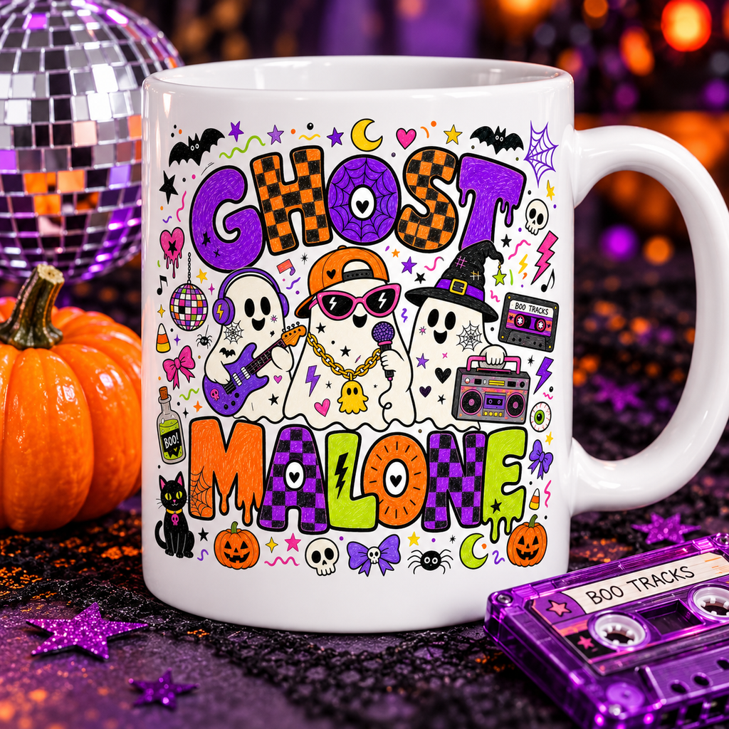 Ghost Malone Halloween PNG Digital Download | Funny Ghost Design