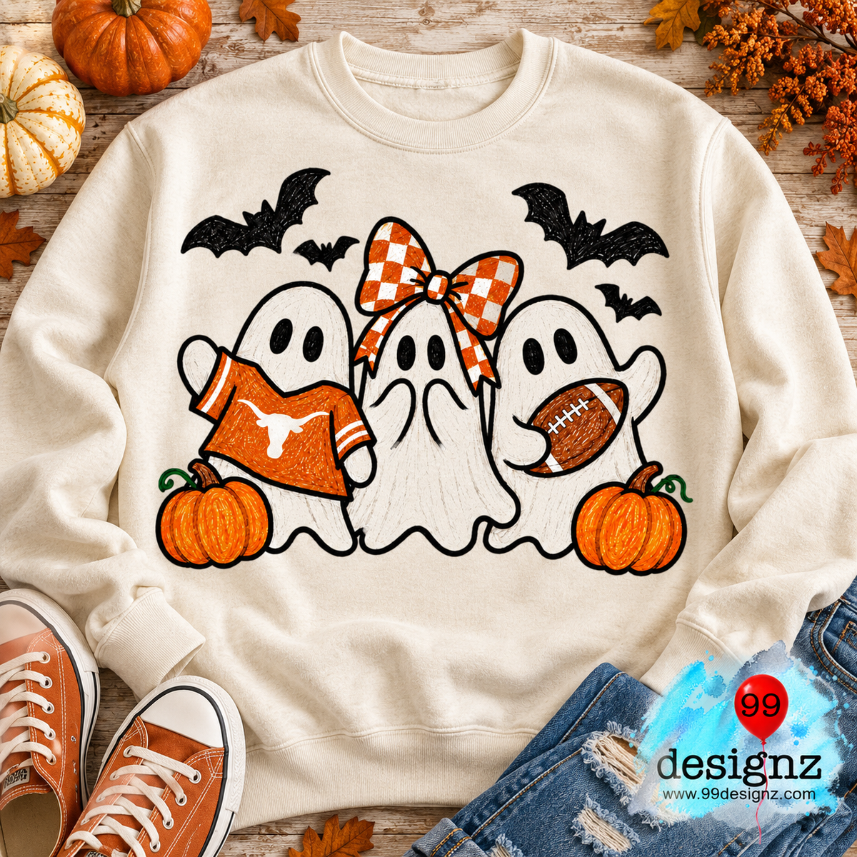 Longhorns Ghost Halloween Digital Design | Digital Download
