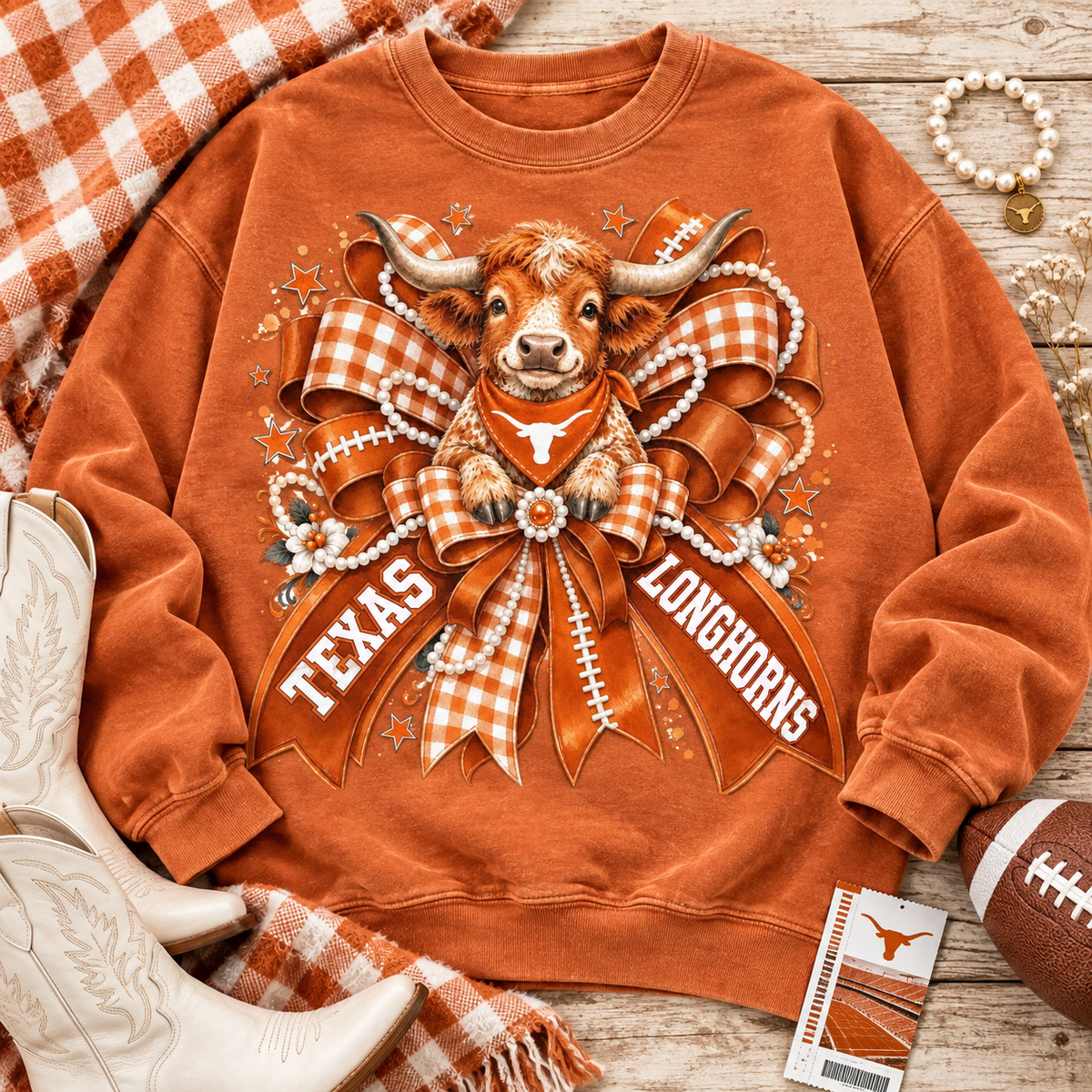 Texas Longhorns Bow PNG Design