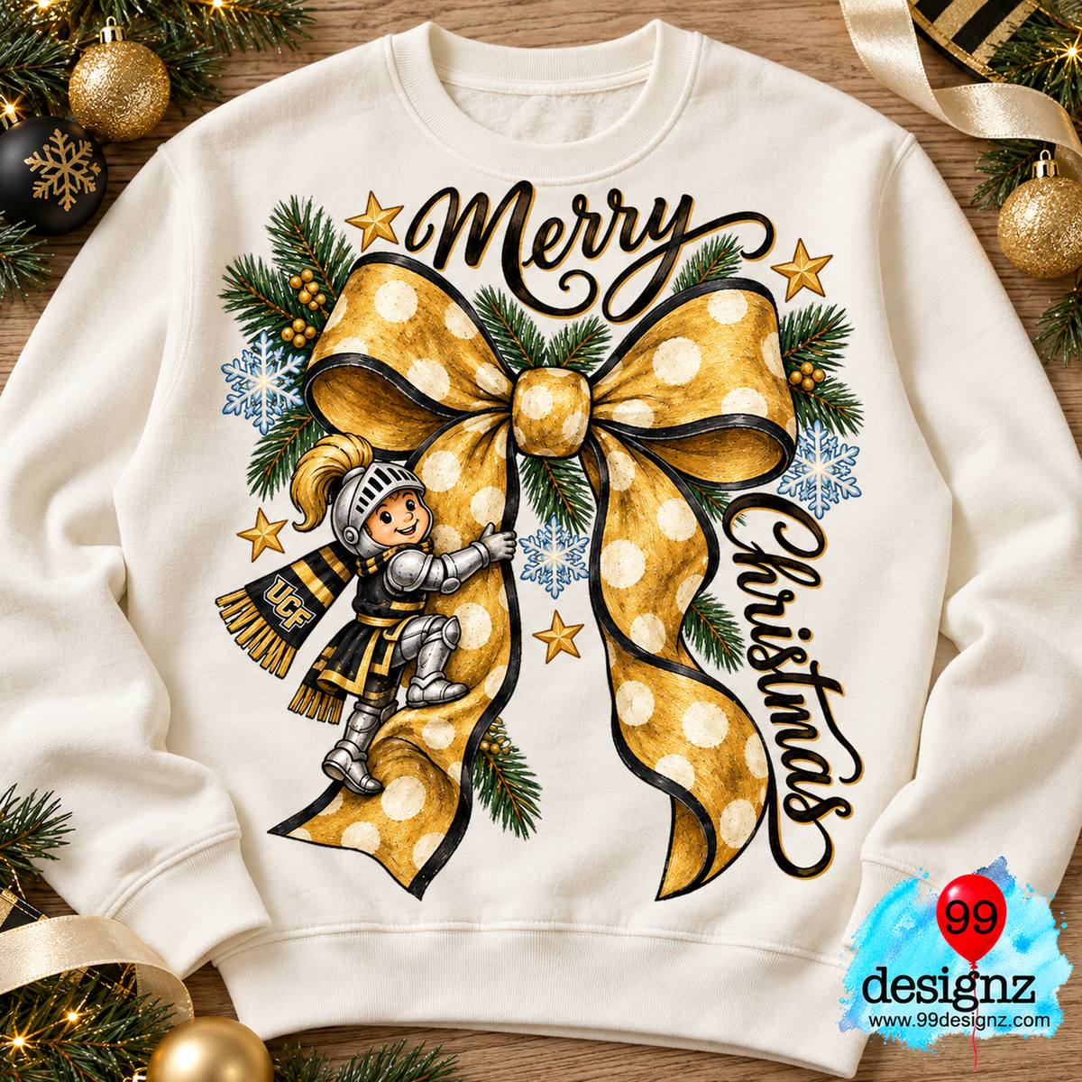 Florida Knights Christmas Bow Digital Design | Digital Download