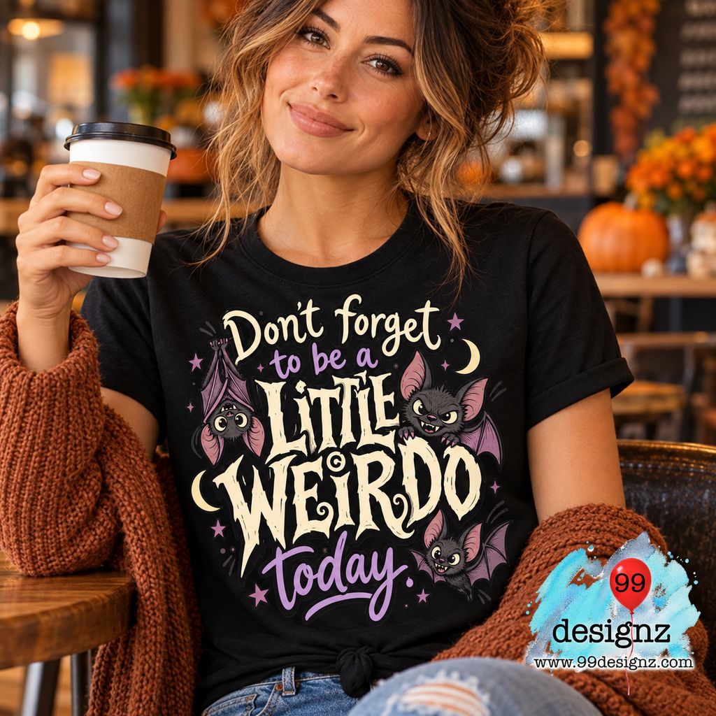 Little Weirdo Halloween Bats PNG Digital Download for Spooky Fans