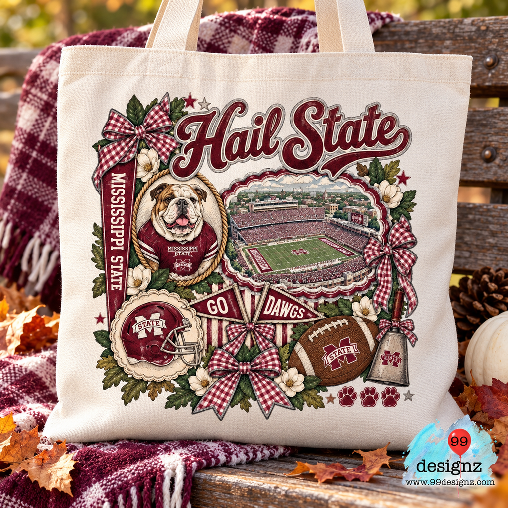 Hail State Mississippi State Football Fan PNG Digital Download