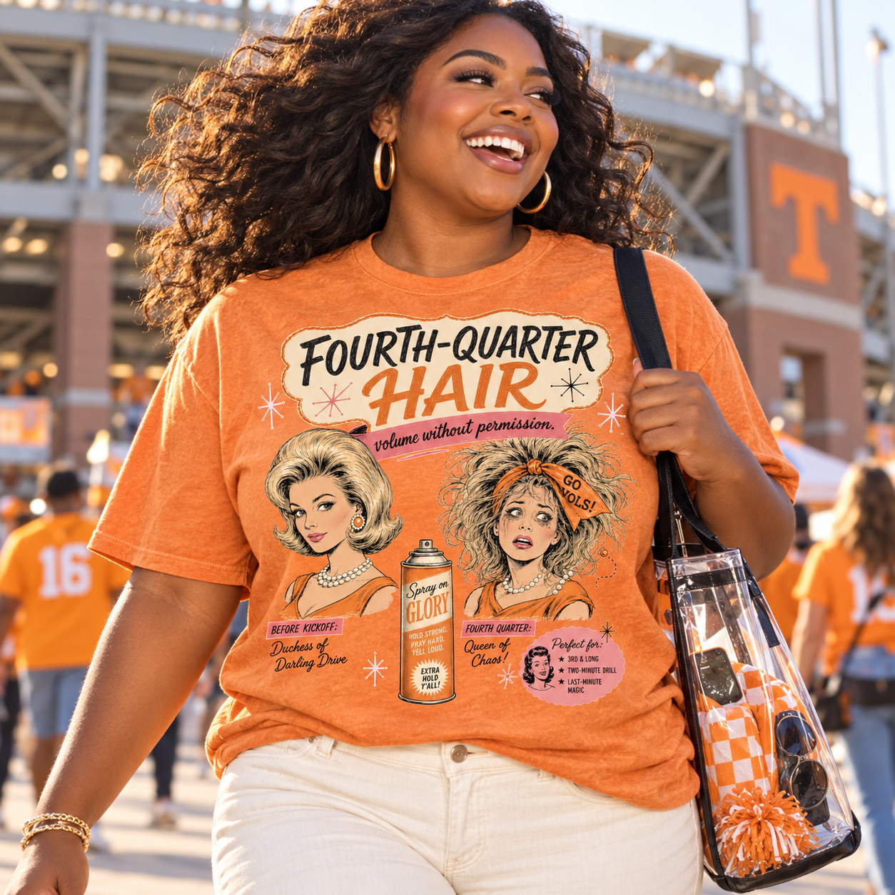 4th Quarter Hair PNG | Tennessee Vols Game Day Sublimation Digital Download