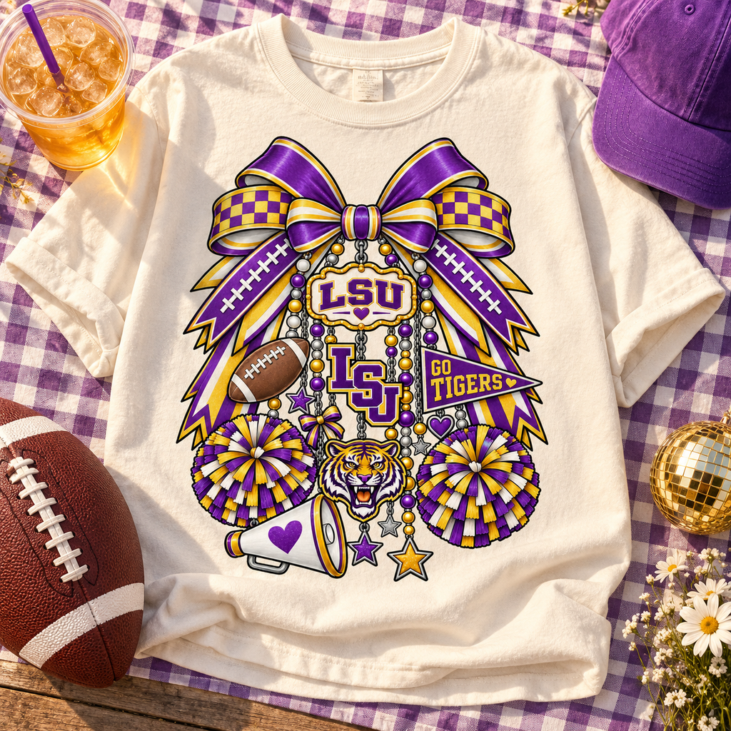 LSU Charm Bow PNG