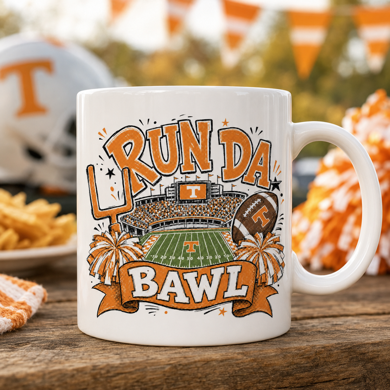 TN Run the Bawl PNG – Tennessee Football Sublimation Design | DTG | HTV | Digital Download