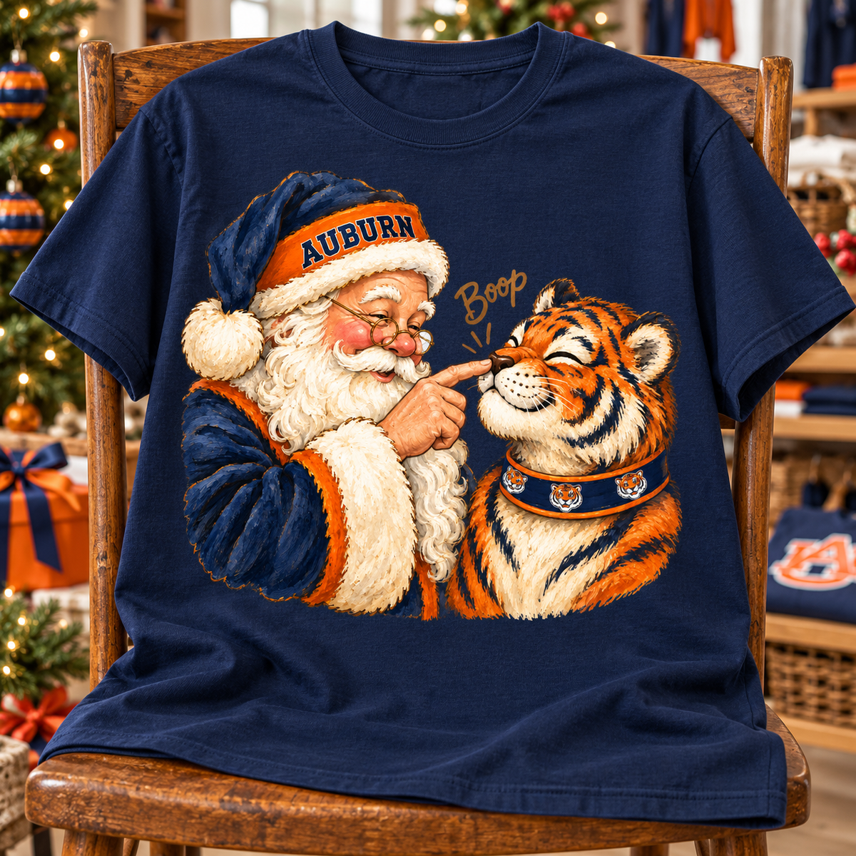 Auburn Tigers Santa Boop PNG | War Eagle Christmas Sublimation Design