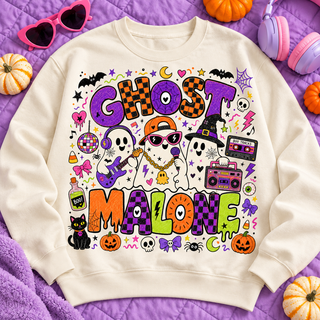 Ghost Malone Halloween PNG Digital Download | Funny Ghost Design
