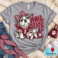 Hail State PNG | Maroon Bulldog Gingham Bow Game Day Design