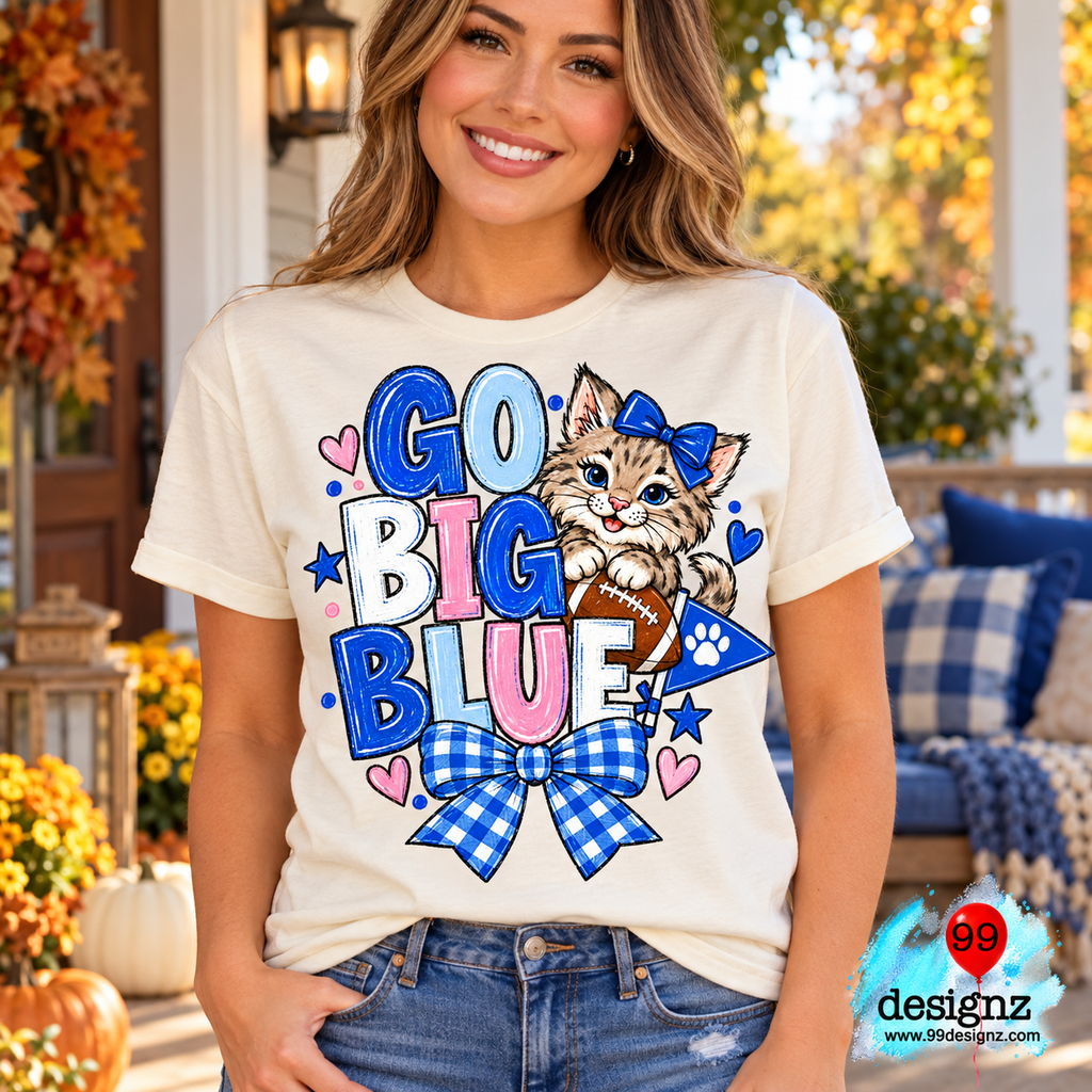 Go Big Blue Game Day Digital Design | Digital Download