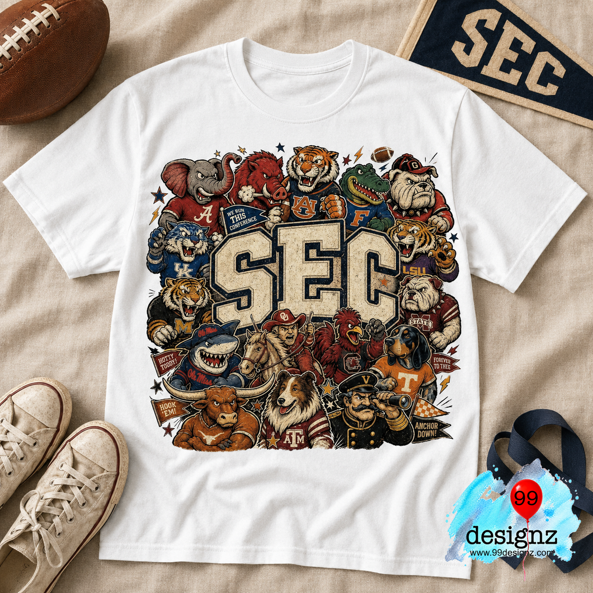 SEC Mascot Collage PNG, Southern College Football Game Day Digital Download