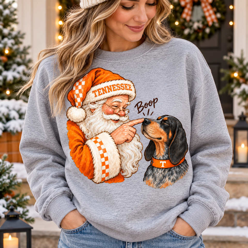 Tennessee Santa Boop PNG | Smokey Hound Dog Christmas Sublimation Design