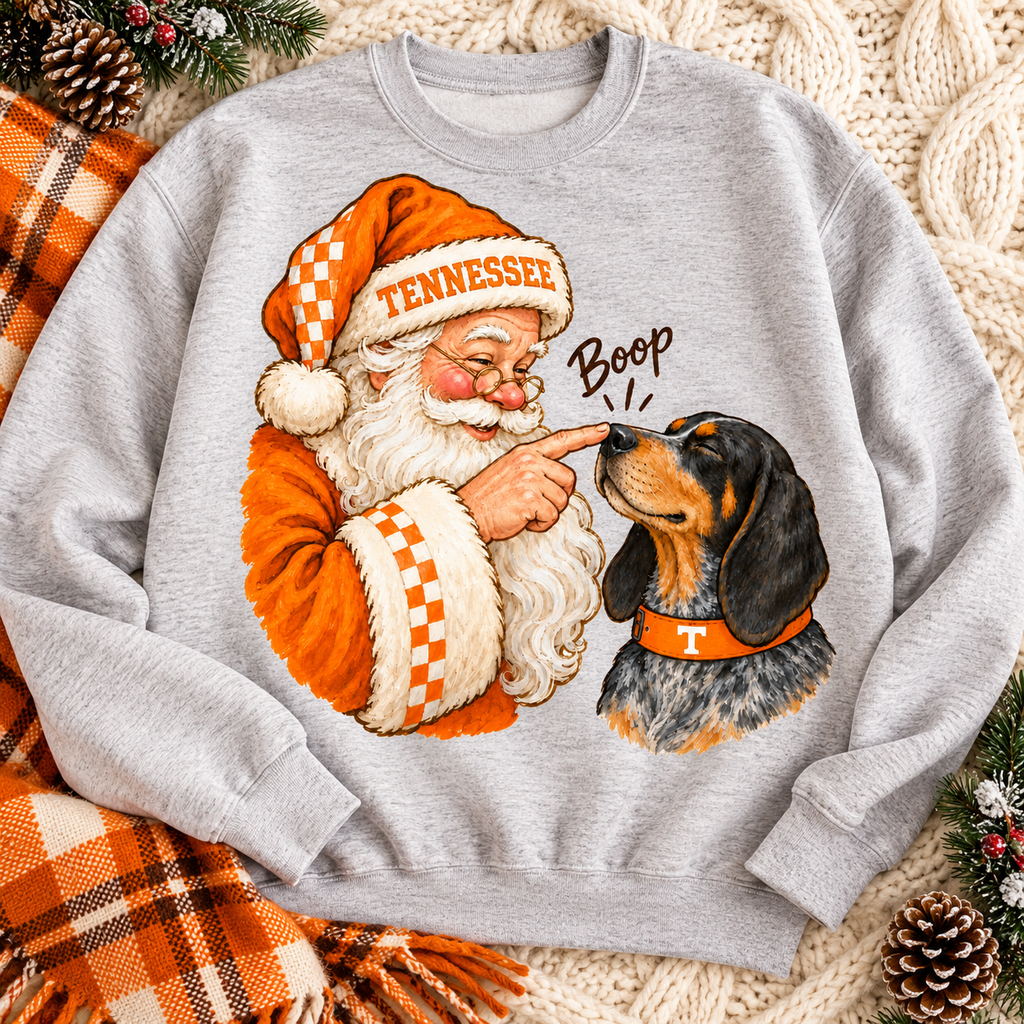 Tennessee Santa Boop PNG | Smokey Hound Dog Christmas Sublimation Design