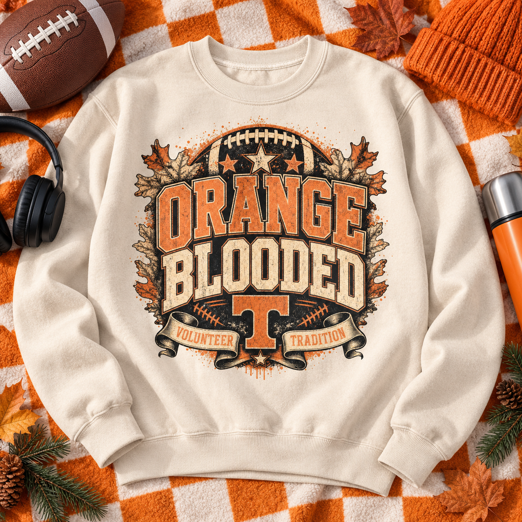 Orange Blooded PNG Design | Tennessee Volunteers Digital Download for Sublimation & DTG