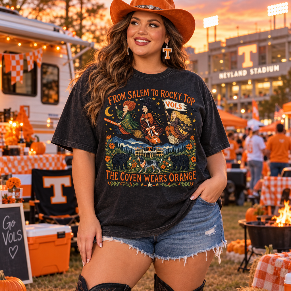 Coven Wears Orange PNG – Witchy Tennessee Game Day Sublimation Design