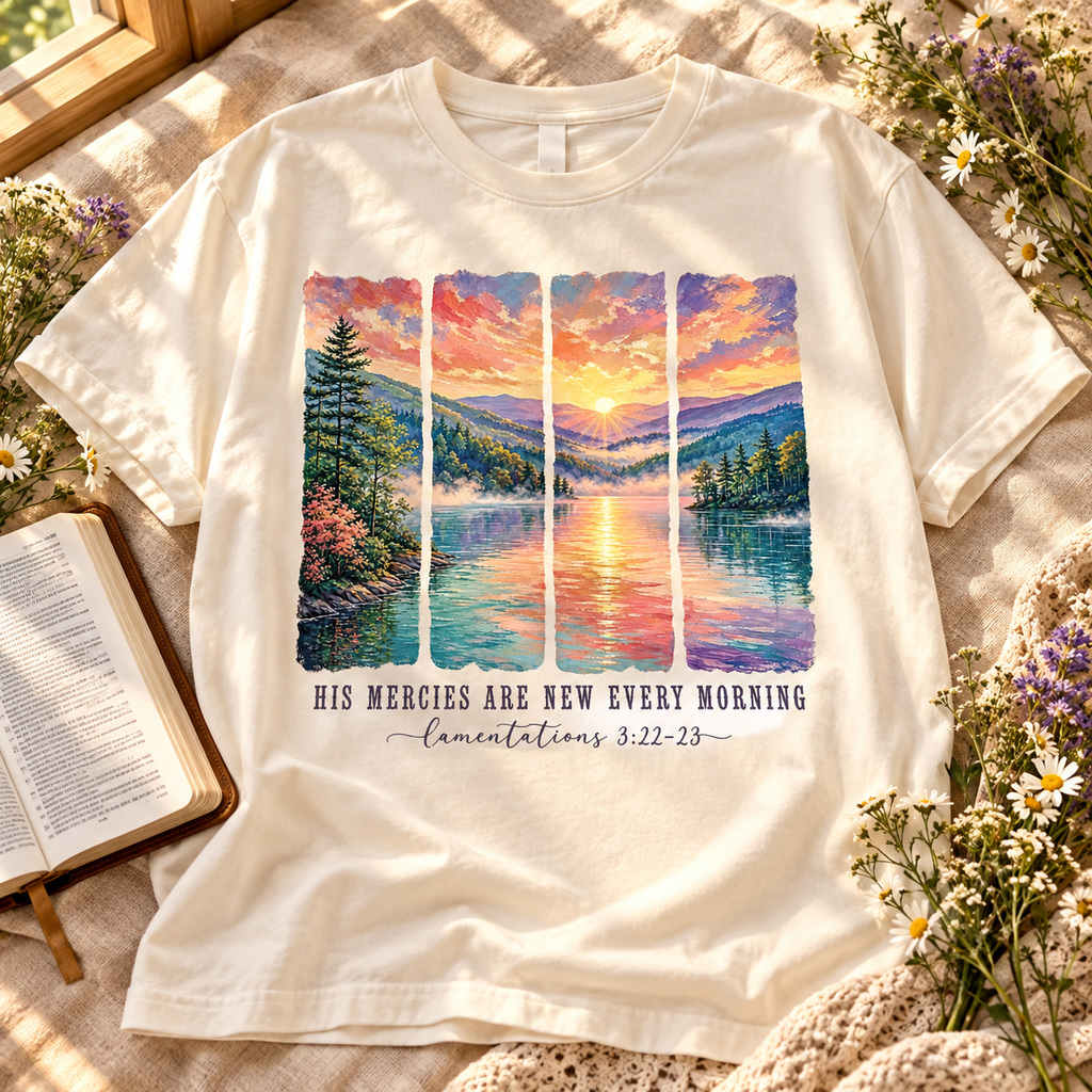 His Mercies Are New Christian PNG Digital Download | Faith Design