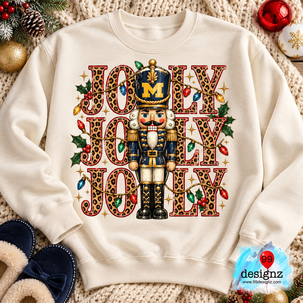 Jolly Nutcracker Christmas PNG | Leopard Print M Holiday Design