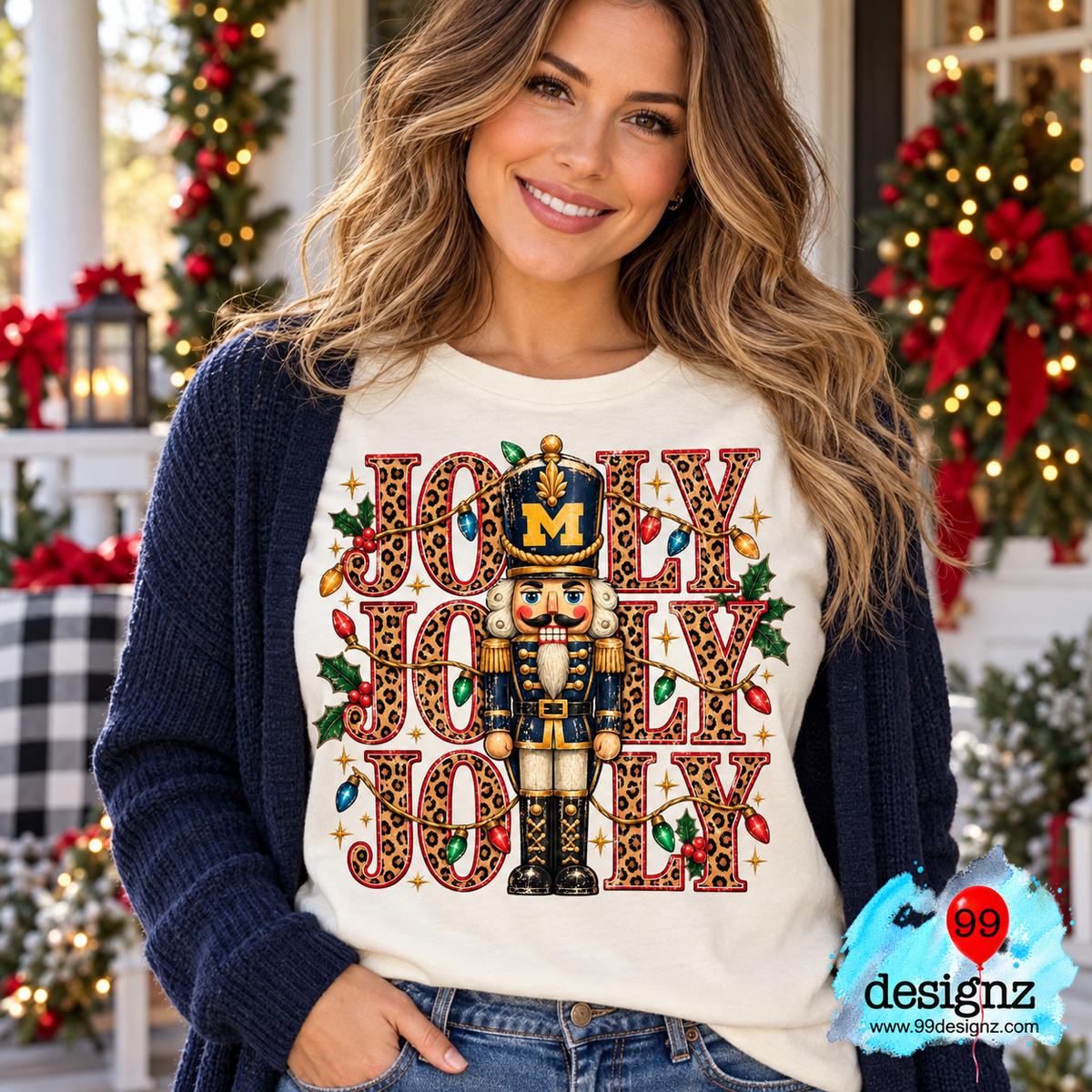 Jolly Nutcracker Christmas PNG | Leopard Print M Holiday Design