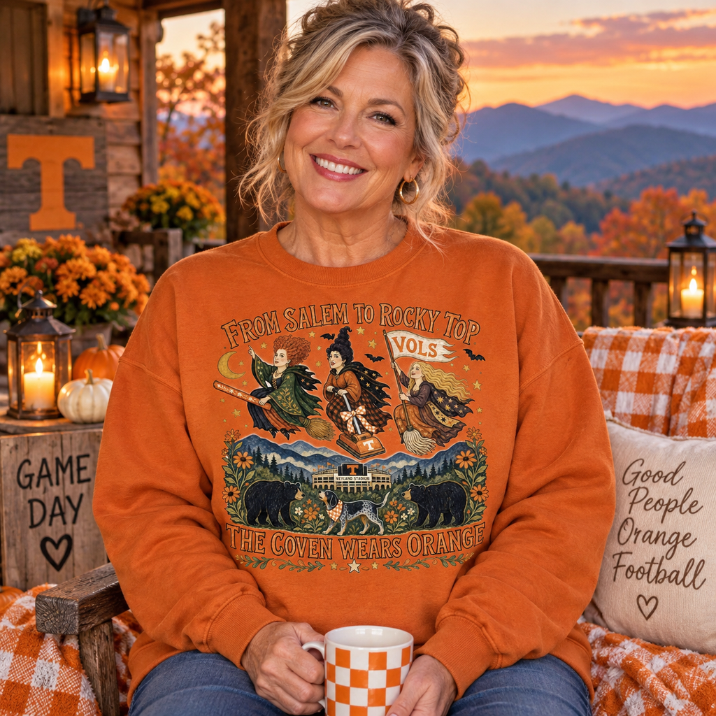 Coven Wears Orange PNG – Witchy Tennessee Game Day Sublimation Design