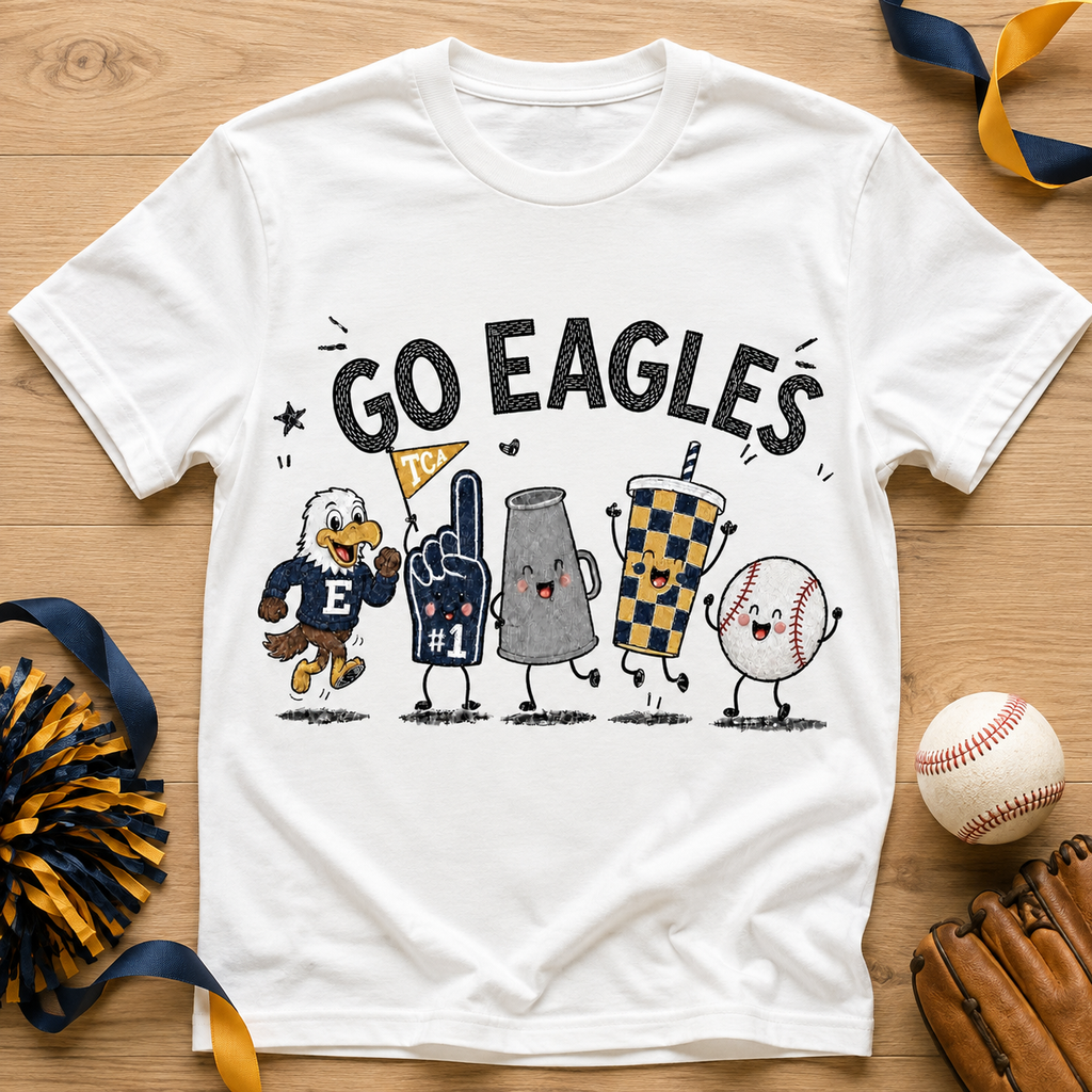 Go Eagles Baseball PNG – Navy and Gold School Spirit Design