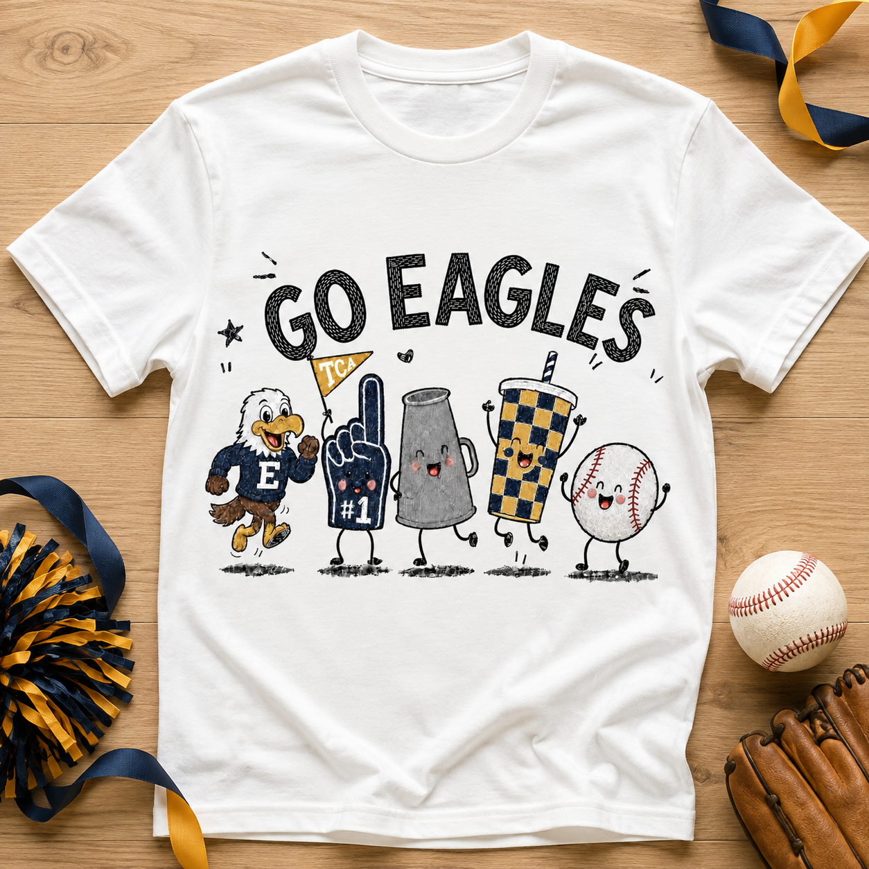 Go Eagles Baseball PNG – Navy and Gold School Spirit Design