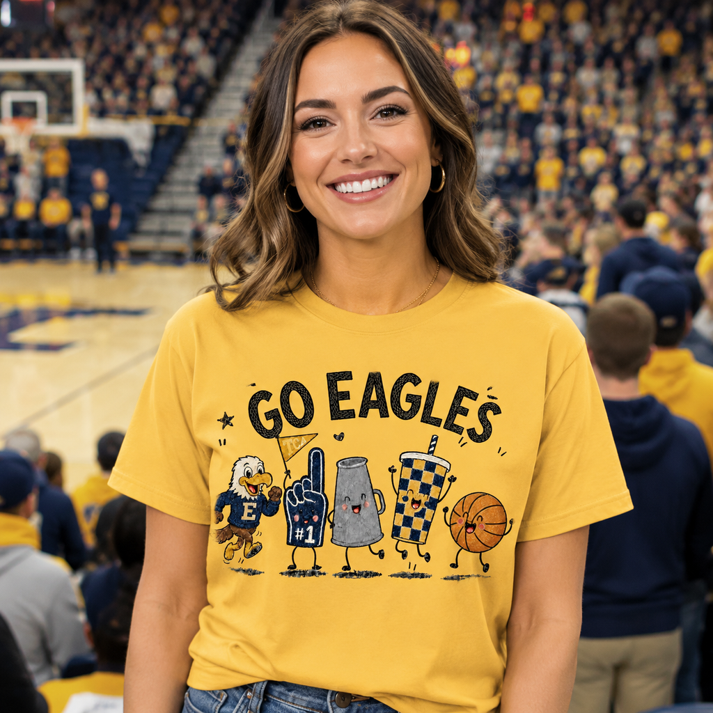 Go Eagles Basketball PNG – Navy and Gold School Spirit Design