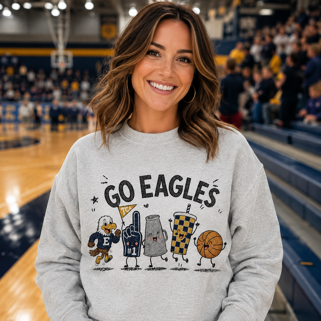 Go Eagles Basketball PNG – Navy and Gold School Spirit Design