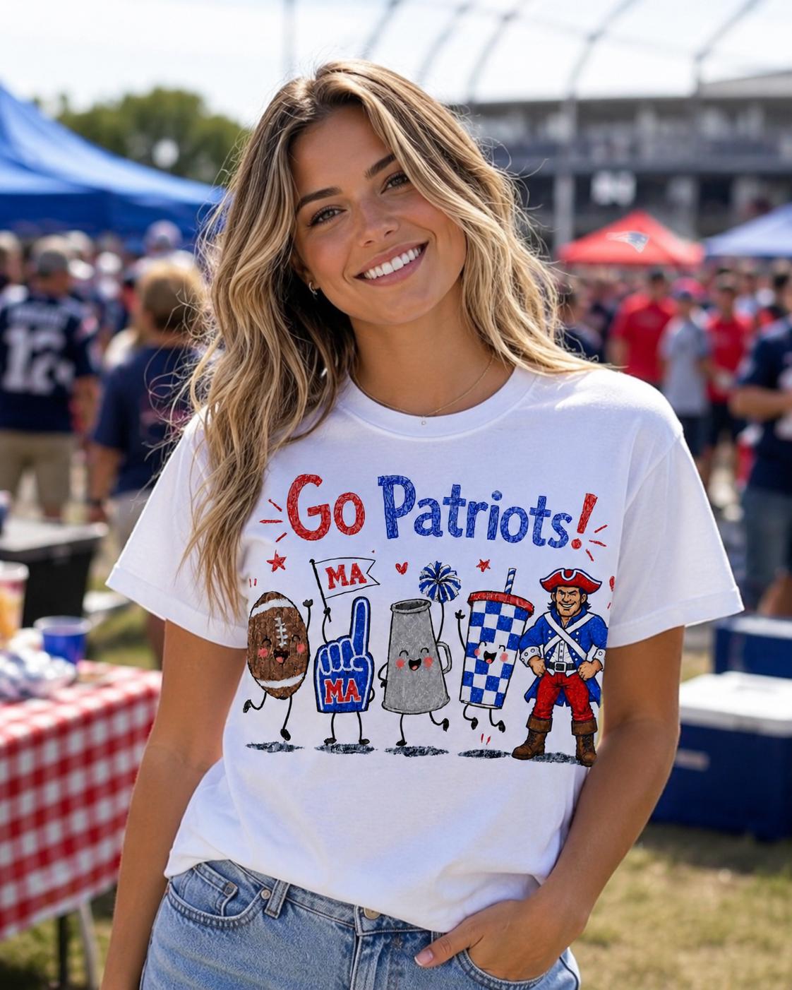 Marshall Academy Patriots Game Day PNG, Hand-Drawn Football Spirit Design (Digital Download)