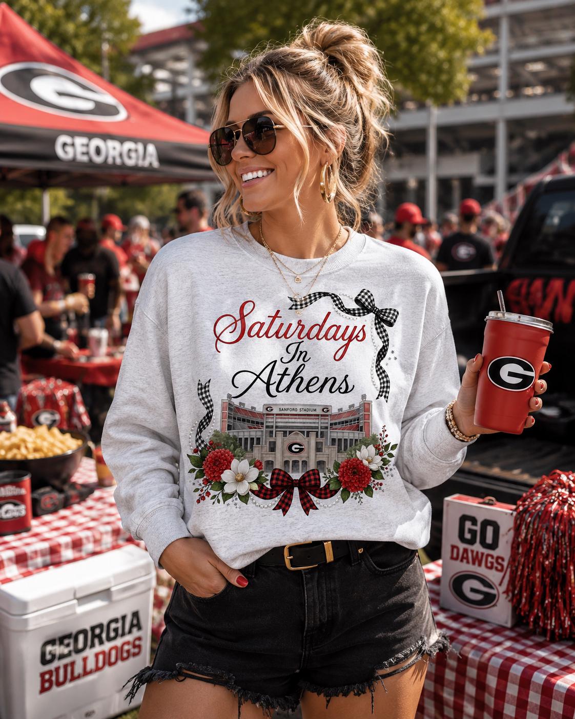 Saturdays In Athens Sweatshirt | Sanford Stadium Football Crewneck | Georgia Fan Apparel (Digital Download)