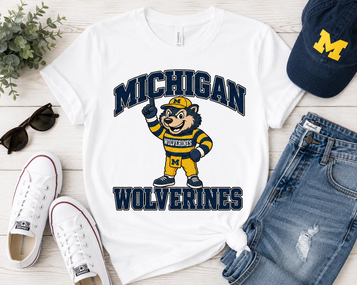 Vintage Michigan Wolverines Mascot PNG, College Football Game Day (Digital Download)