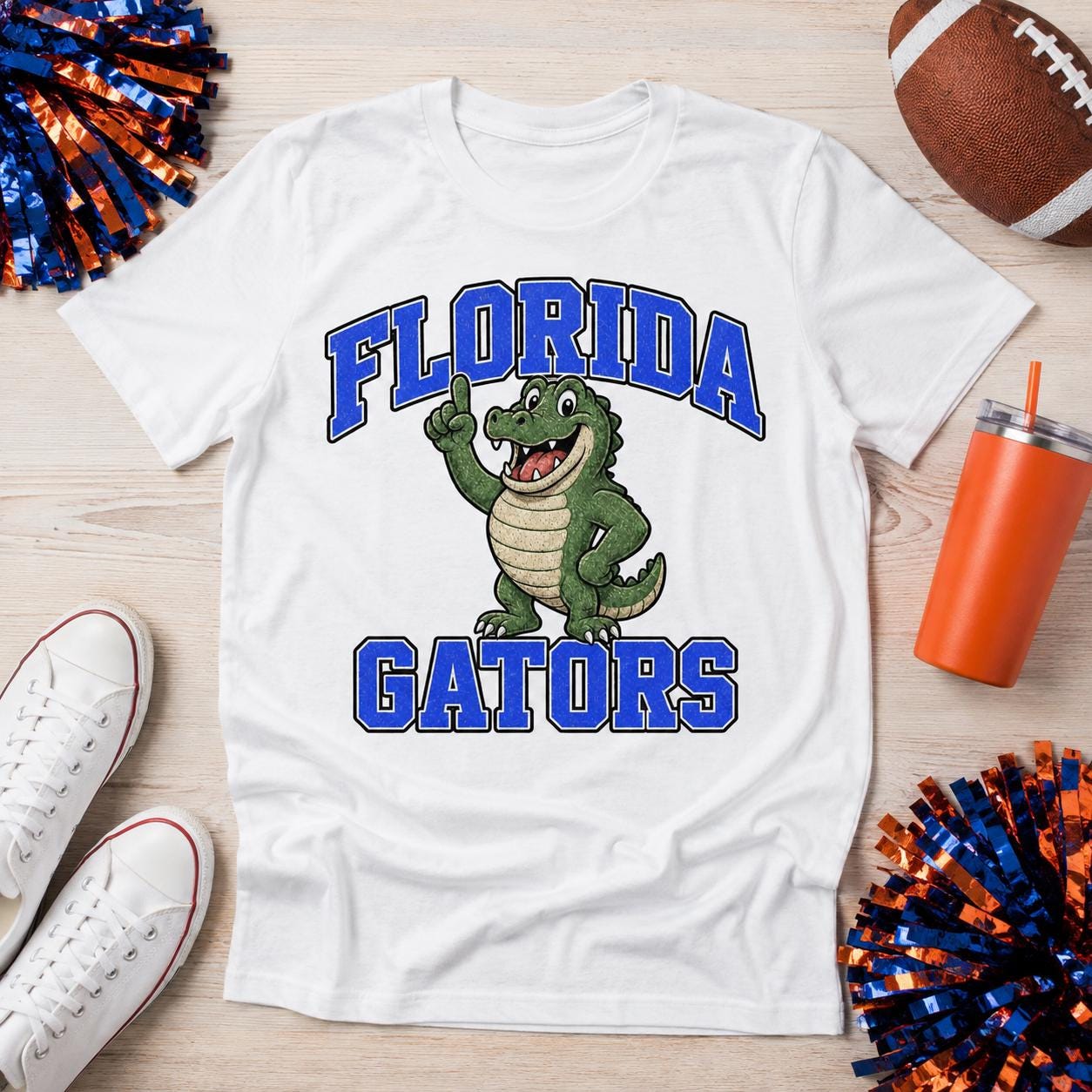 Florida Gators PNG, Vintage Alligator Mascot Sublimation Design, Blue College Football Game Day Download