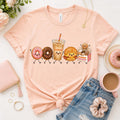 Kawaii Dunkin Inspired PNG, Iced Coffee Donut Croissant Design (Digital Download)