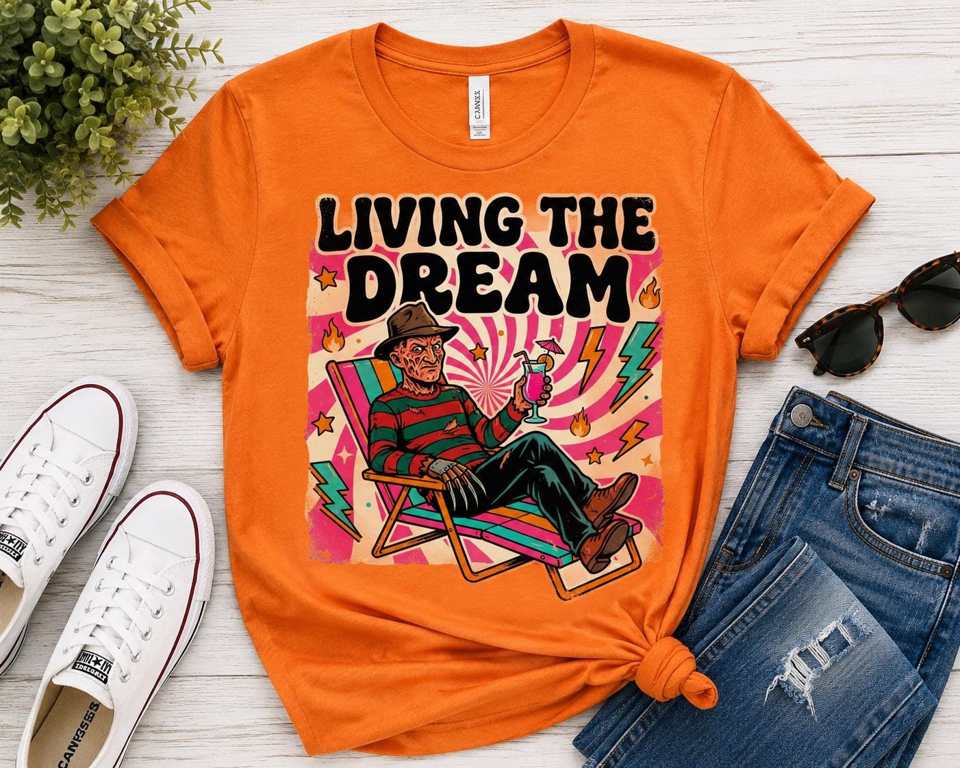 Freddy Krueger Horror PNG | Retro Vacation Shirt Design (Digital Download)
