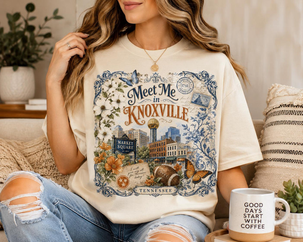 Knoxville Tennessee Vintage Travel PNG | Market Square, Sunsphere Design (Digital Download)