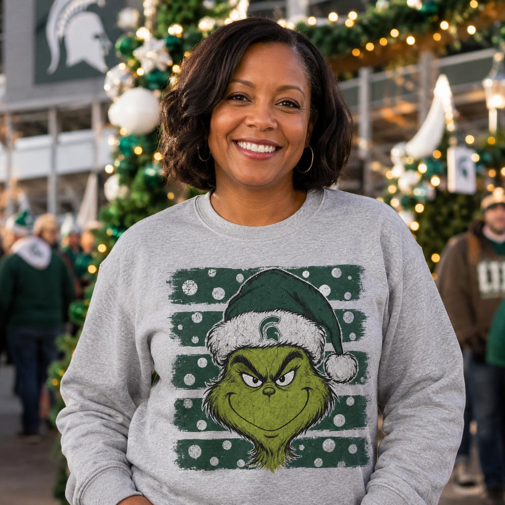 Spartan Christmas PNG, Green Holiday Grouch PNG, Football Christmas Design, Game Day Sublimation Digital Download