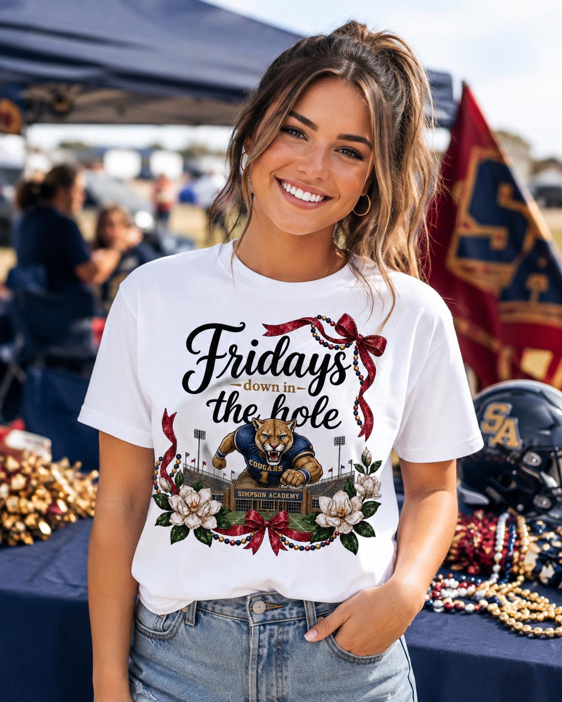 Fridays Down in the Hole PNG, Simpson Academy Cougars Football Design (Digital Download)