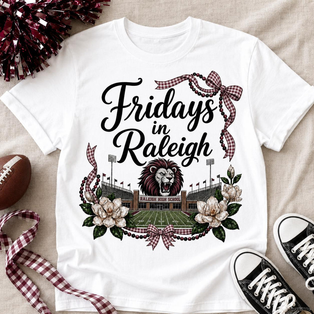 Fridays in Raleigh PNG, Maroon Black Football Game Day Digital Download