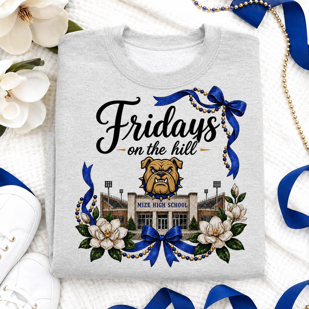 Mize Bulldogs PNG, Fridays on the Hill Design, Mize High School Spirit Graphic (Digital Download)