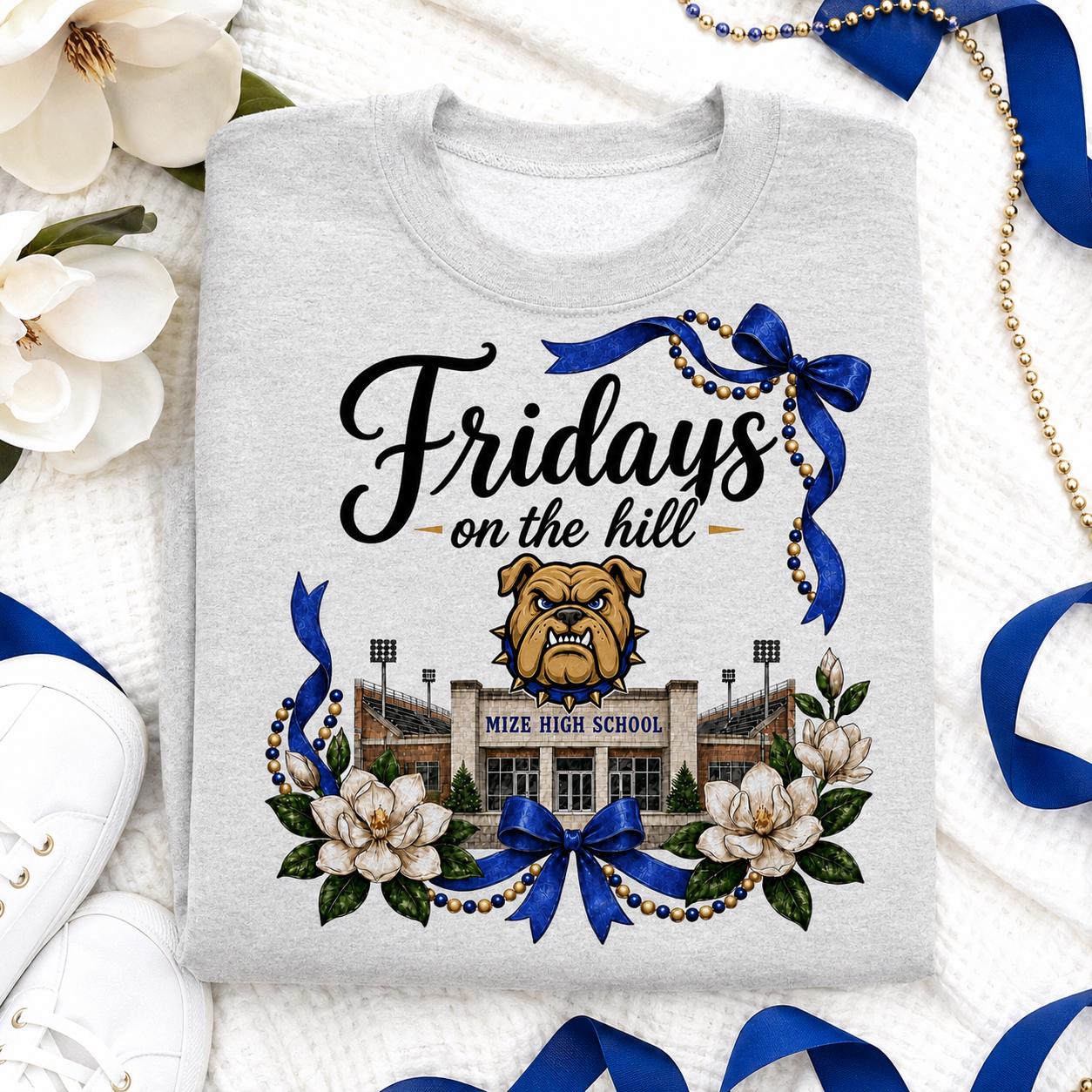 Mize Bulldogs PNG, Fridays on the Hill Design, Mize High School Spirit Graphic (Digital Download)