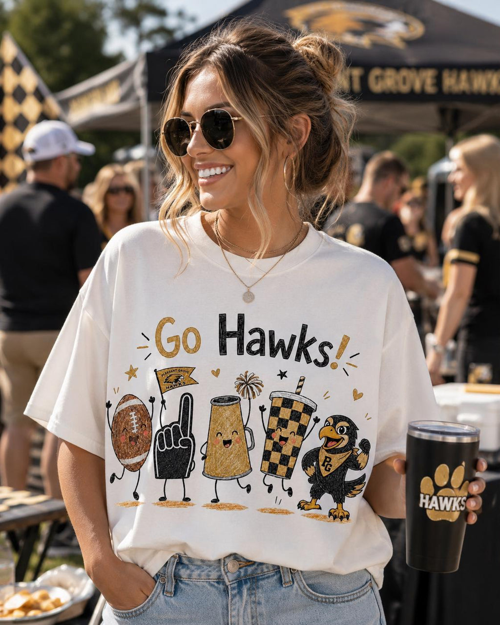 Pleasant Grove Hawks Football PNG, Game Day Mascot Shirt Design (Digital Download)