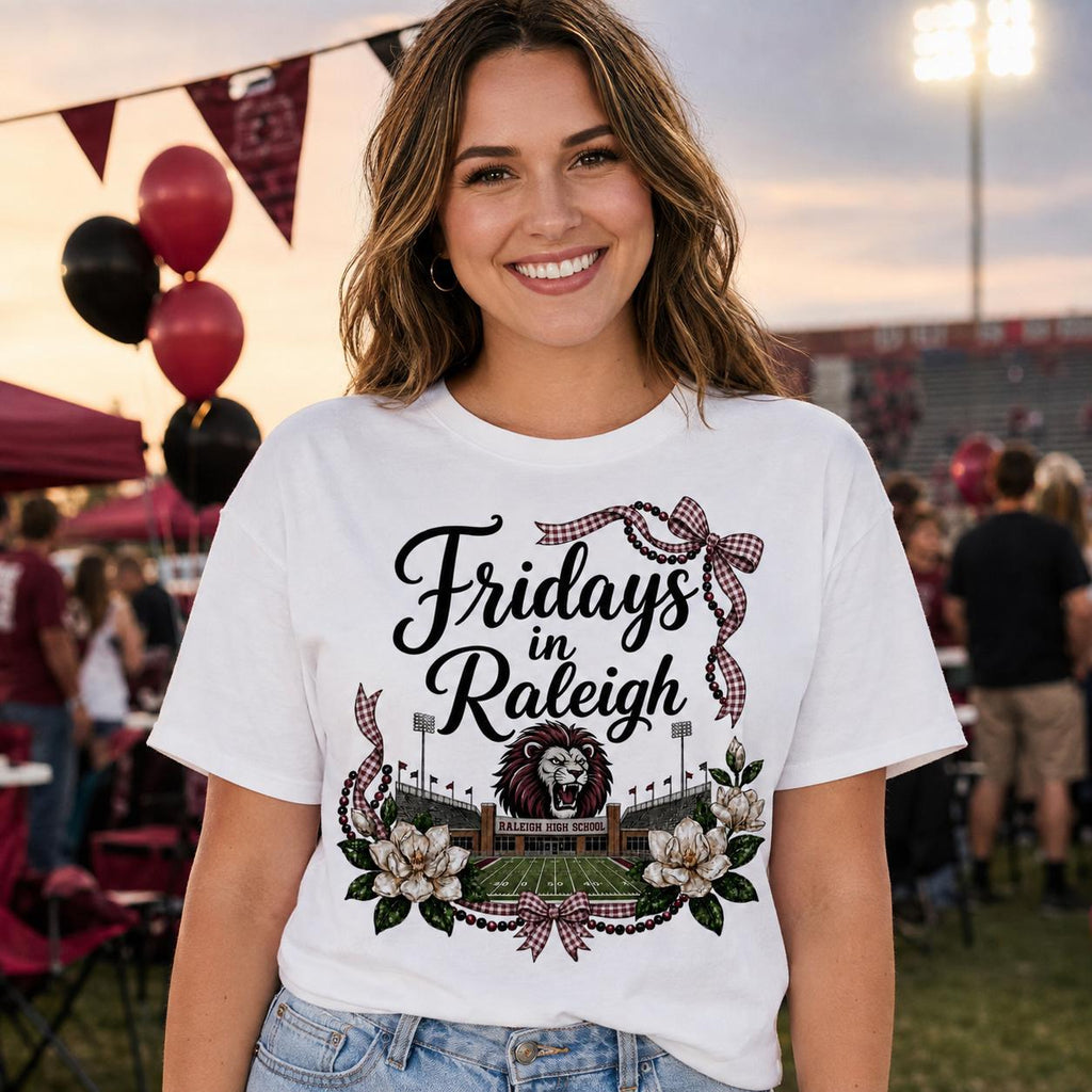 Fridays in Raleigh PNG, Maroon Black Football Game Day Digital Download