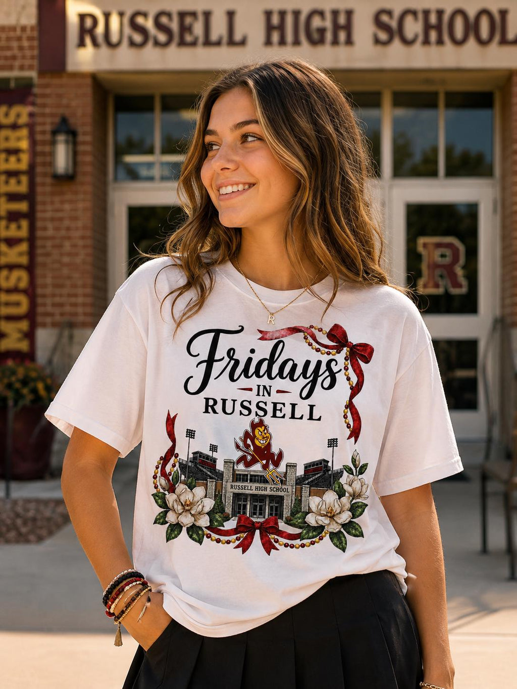Russell High School Mascot PNG, Game Day Football Sublimation Design (Digital Download)