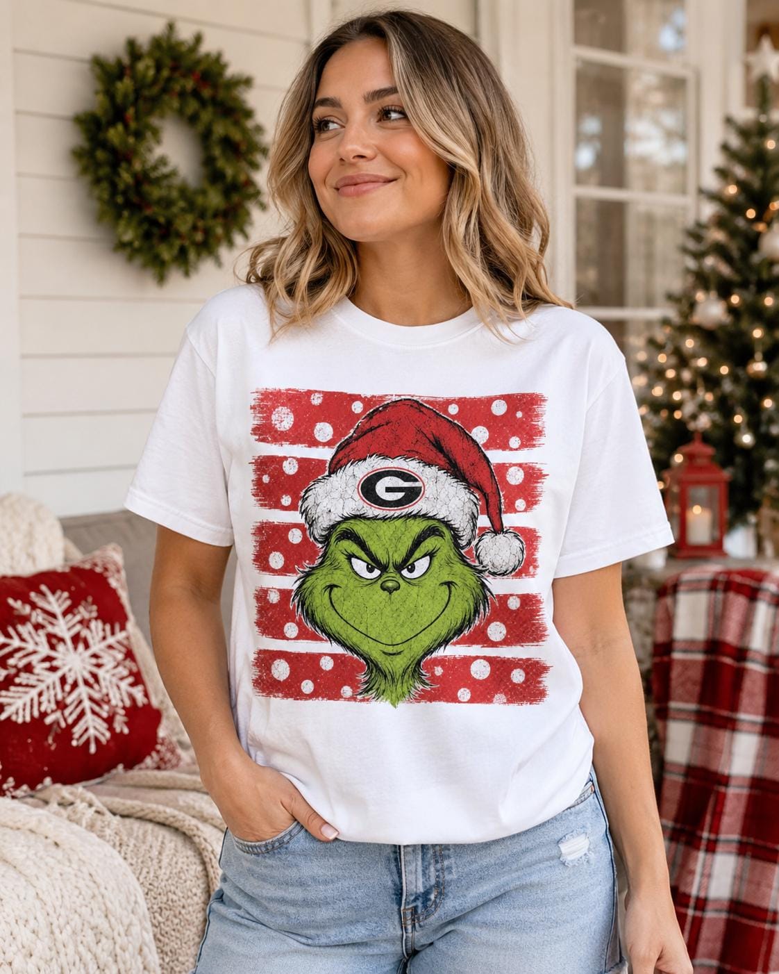 Georgia Grinch Christmas Sweatshirt, Holiday Football Fan Sweater