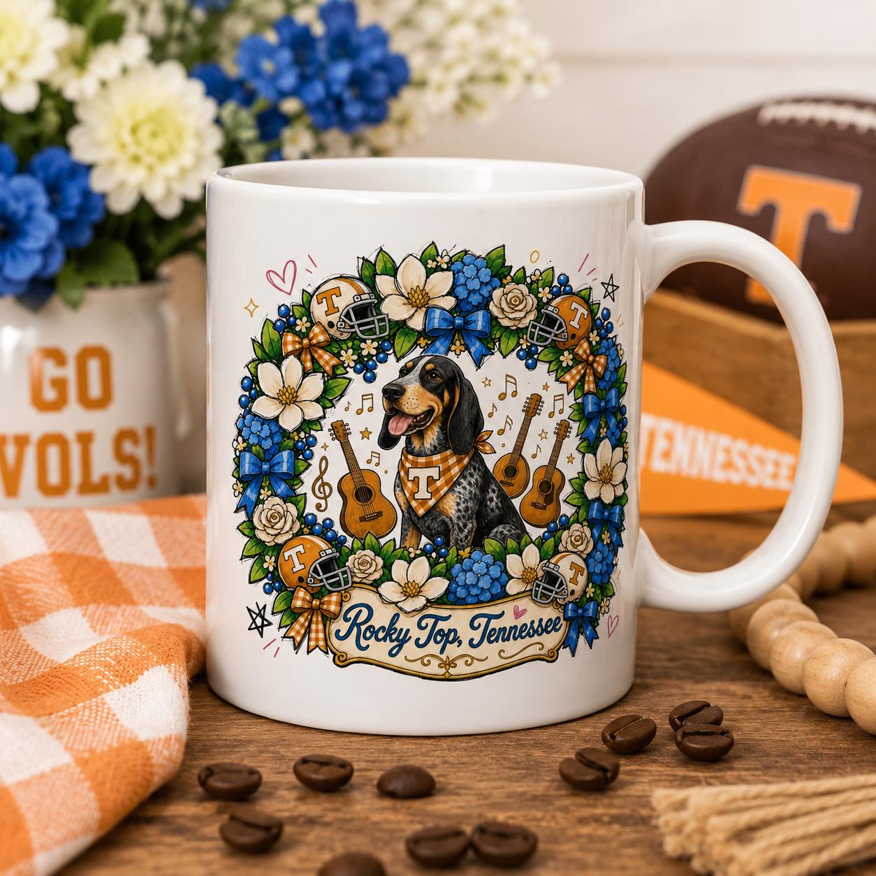 Rocky Top Tennessee Blue Tick Hound Game Day PNG (Digital Download)