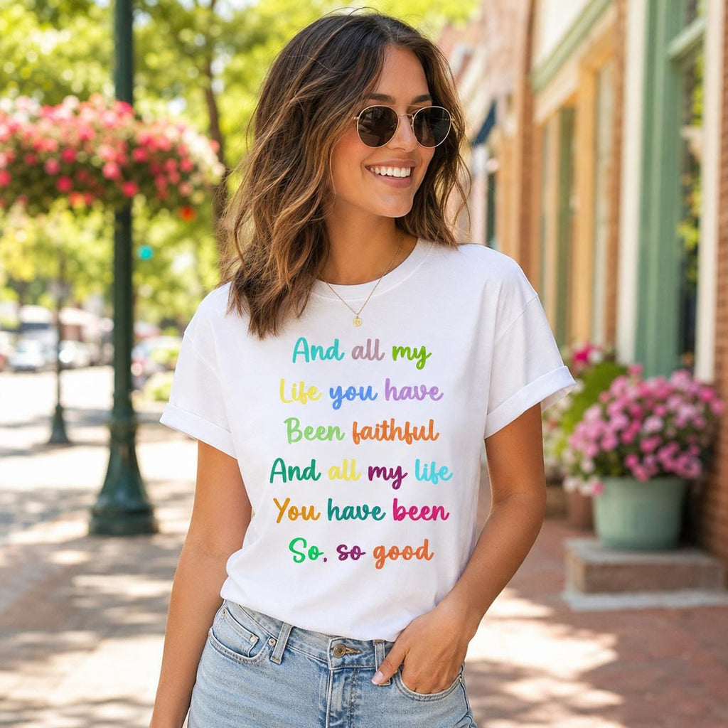 Faithful So Good Christian PNG, Colorful Worship Quote Design (Digital Download)
