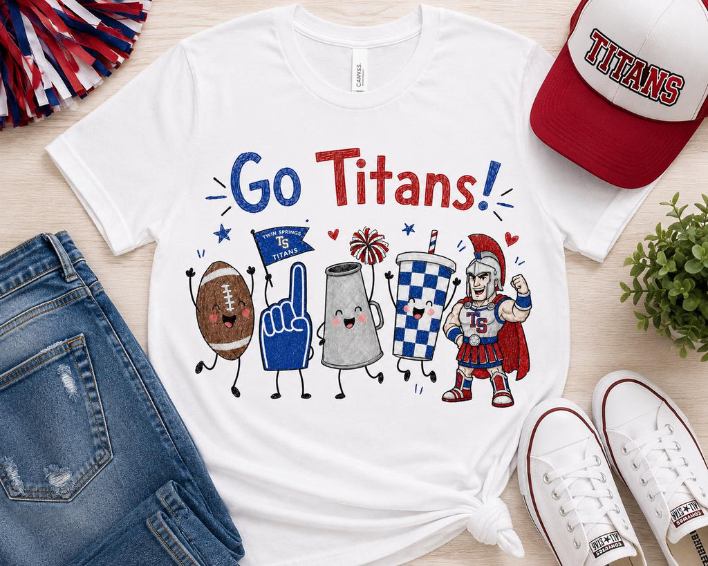 Go Titans PNG, Twin Springs Football Mascot Sublimation Design (Digital Download)
