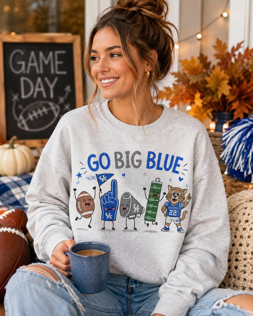 Go Big Blue PNG, Kentucky Wildcats Football Game Day Design (Digital Download)